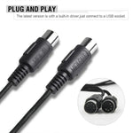 WERSI UM-18 USB MIDI Cable MidiPort Midi Cable Electric Piano Electronic Drum Music Editing Line, Length: 2m