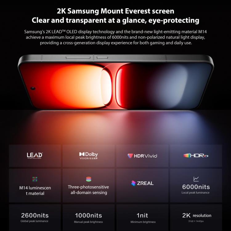 vivo iQOO 15, 16GB+1TB, 6.85 inch Android 16 OriginOS 6 Snapdragon 8 Elite Gen 5 Octa Core, OTG, NFC, Network: 5G, Support Google Play, 16GB+1TB