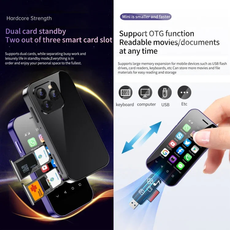 Face Recognition, 3.0 inch Android 9.0 MTK6739CW Quad Core up to 1.28GHz, OTG, Network: 4G, Dual SIM, Support Google Play, 3GB+32GB