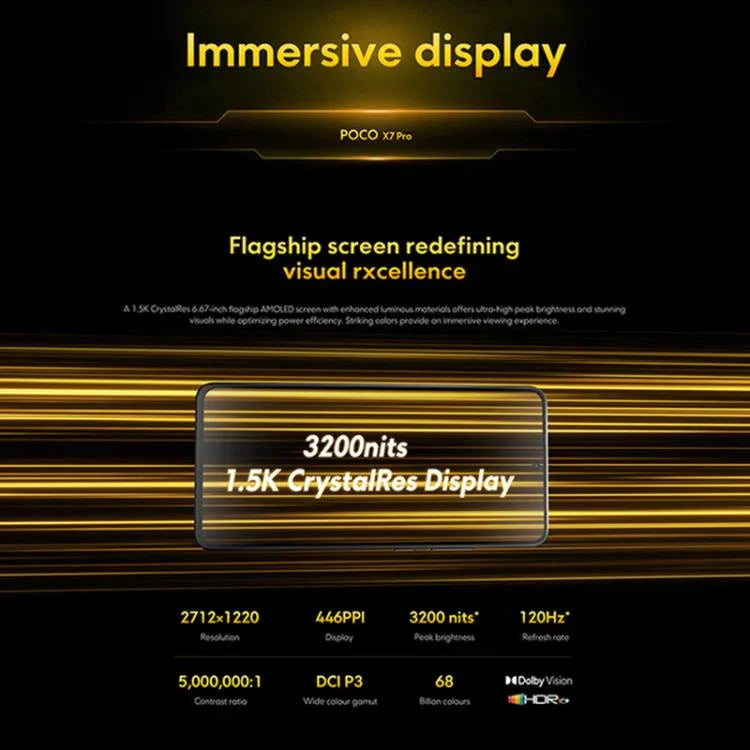 Xiaomi POCO X7 Pro 5G Global, 12GB+256GB, In-screen Fingerprint, 6.67 inch Xiaomi HyperOS 2 MediaTek Dimensity 8400-Ultra Octa Core, NFC, Network: 5G, 12GB+256GB