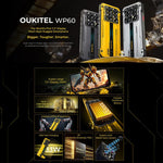 Oukitel WP60 Rugged Phone, 8GB+256GB, Night Vision, 108MP Camera, Side Fingerprint, 7.2 inch Android 15 MediaTek Dimensity 7025 Octa Core, NFC, OTG, Network: 5G, 8GB+256GB
