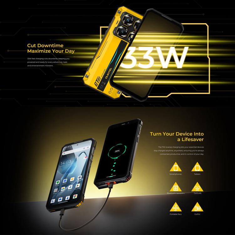 Oukitel WP60 Rugged Phone, 8GB+256GB, Night Vision, 108MP Camera, Side Fingerprint, 7.2 inch Android 15 MediaTek Dimensity 7025 Octa Core, NFC, OTG, Network: 5G, 8GB+256GB