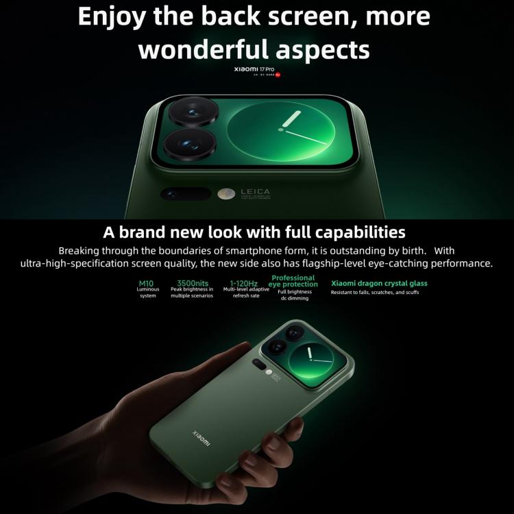 Xiaomi 17 Pro, 16GB+1TB, 3D Ultrasonic Fingerprint, 6.3 inch Xiaomi HyperOS 3 Snapdragon 8 Elite Gen 5 Octa Core, NFC, Network: 5G, 16GB+1TB