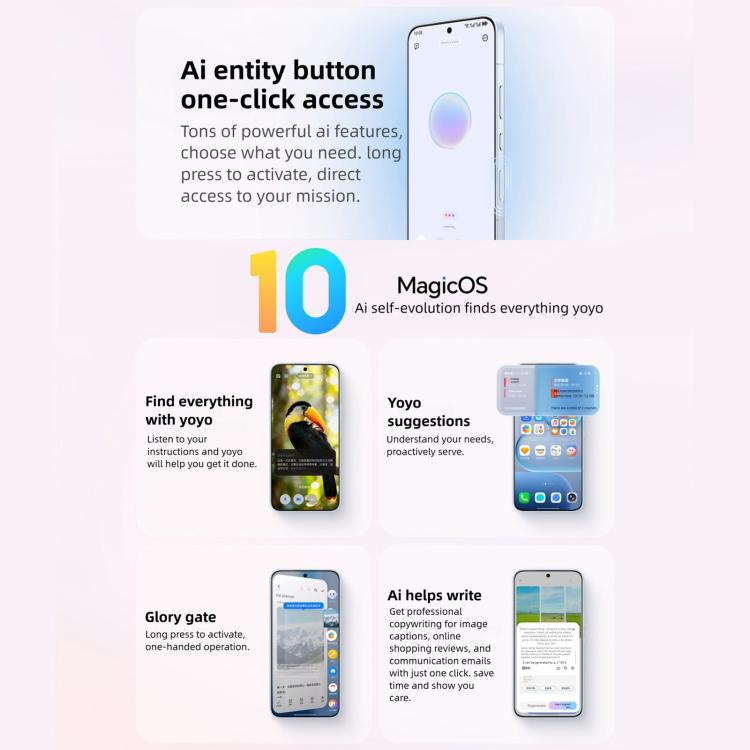 Honor 500, 12GB+512GB, Screen Fingerprint, 6.55 inch MagicOS 10.0 / Android 16 Snapdragon 8s Gen 4 Octa Core, Network: 5G, NFC, OTG, Honor 500, 12GB+512GB