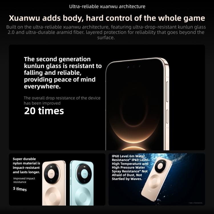 HUAWEI Mate 80 Pro, 12GB+512GB, Side Fingerprint Identification, 6.75 inch HarmonyOS 6.0 Kirin 9030, NFC, OTG, Not Support Google Play, 12GB+512GB