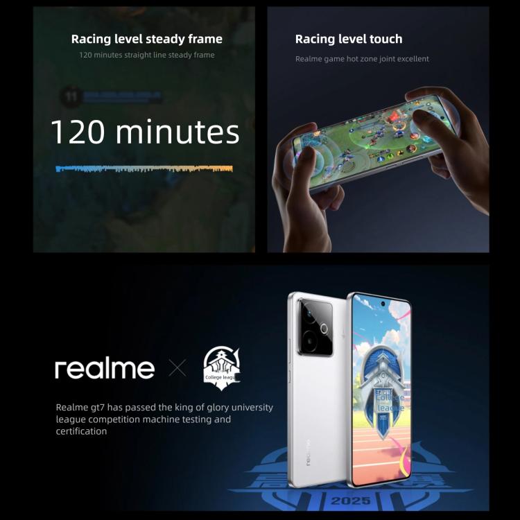 Realme GT7, 12GB+256GB, 6.8 inch Android 15 / Realme UI 6.0 MediaTek Dimensity 9400+ Octa Core, NFC, Network: 5G, Support Google Play, 12GB+512GB