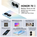 Triple Back Cameras, Screen Fingerprint Identification, 6.78 inch Magic UI 6.1 Dimensity 9000 Octa Core up to 3.05GHz, Network: 5G, OTG, NFC, Not Support Google Play, Honor 70 Pro+ 5G 8GB+256GB