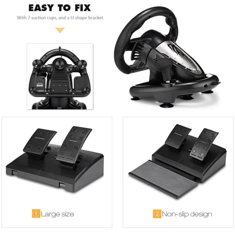 PXN-V3 Racing Game Steering Wheel for PC / PS3 / 4 / xbox one / switch, For PC / PS3 / 4 / xbox one / switch