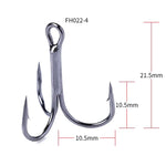 20pcs / Box Classic Black High Carbon Steel Fishing Three-jaw Treble Hooks, 4# FH022