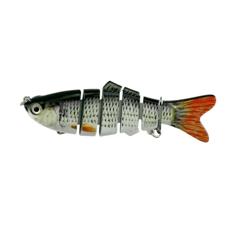 HENGJIA JM020 10cm 18g Multi-section Plastic Hard Baits Artificial Fishing Lures with Treble Hook, Random Color Delivery, JM020 10cm