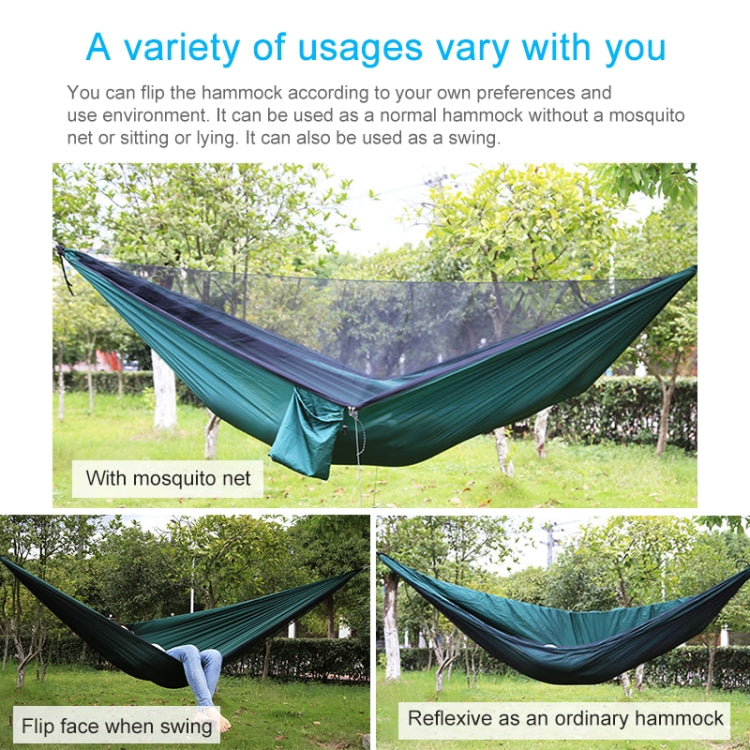 Portable Outdoor Parachute Hammock with Mosquito Nets, Army Green, Black, Dark Blue + Baby Blue, Pink Blue, Green, Blue