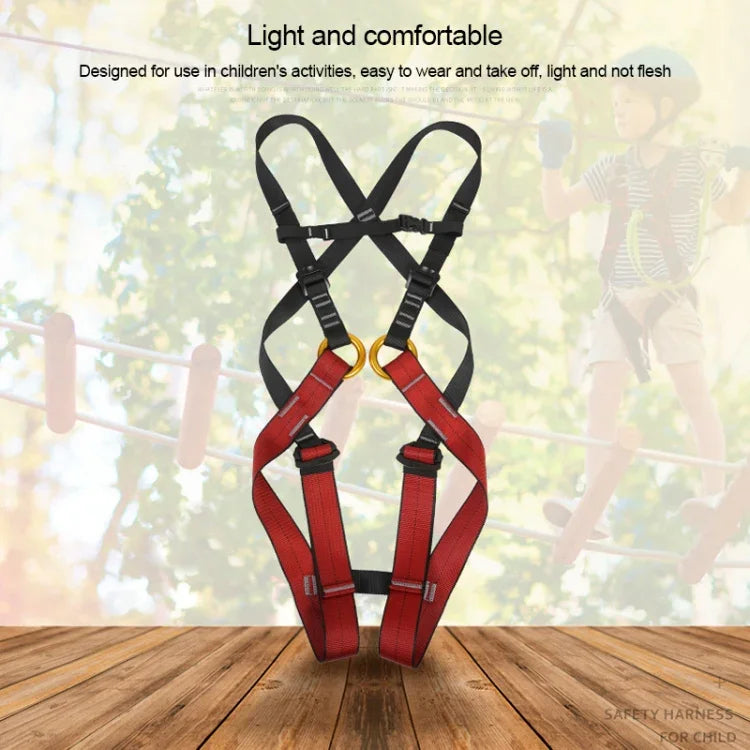 XINDA XDA9516 Outdoor Rock Climbing Polyester High-strength Wire Adjustable Downhill Whole Body Safety Belt Children Size: S, Size: S