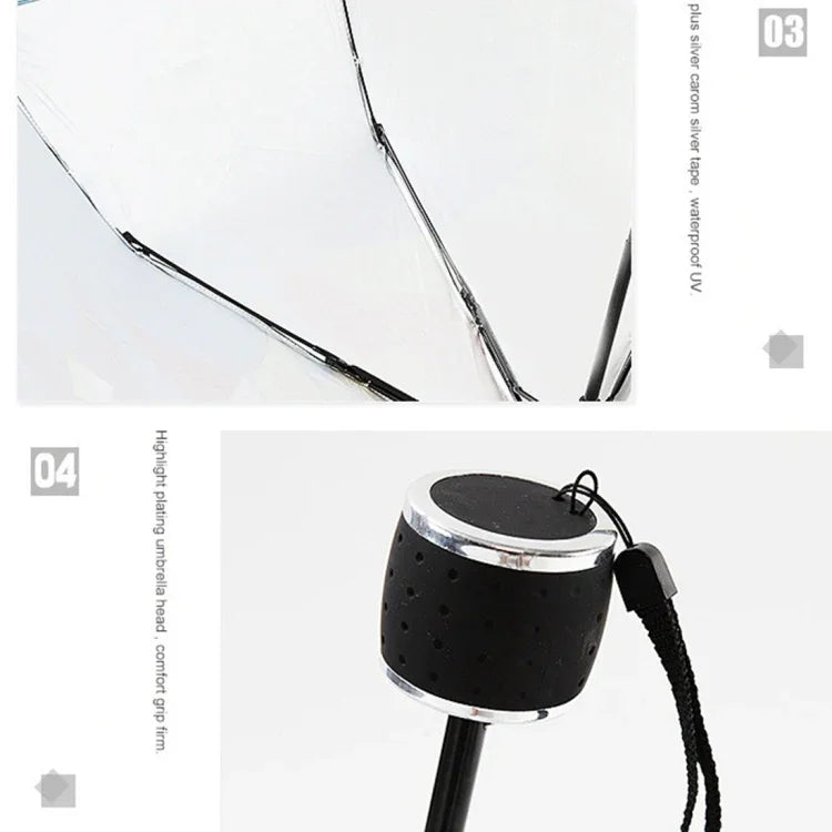 Creative Fresh Style Three Fold Silver Tape Anti Ultraviolet Sunshade Umbrella, OG3876A, OG3876B, OG3876C