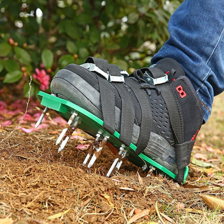 Garden Lawn Garden Tools Grass Ripper Spiked Shoes with 8 Metal Buckles, With 8 Metal Buckles (Green), With 8 Metal Buckles (Black)