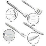 18 in 1 Outdoor Tableware Set Camping Barbecue Tableware Picnic Tool Set with Thermometer, 18 in 1, with Thermometer