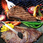 18 in 1 Outdoor Tableware Set Camping Barbecue Tableware Picnic Tool Set with Thermometer, 18 in 1, with Thermometer