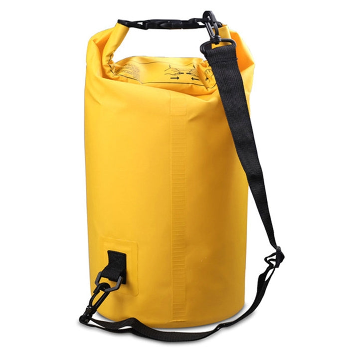 Outdoor Waterproof Double Shoulder Bag Dry Sack PVC Barrel Bag, Capacity: 30L, Capacity: 30L (Green), Capacity: 30L (Sky Blue), Capacity: 30L (Yellow), Capacity: 30L (Black), Capacity: 30L (Dark Blue), Capacity: 30L (Orange), Capacity: 30L (Pink)