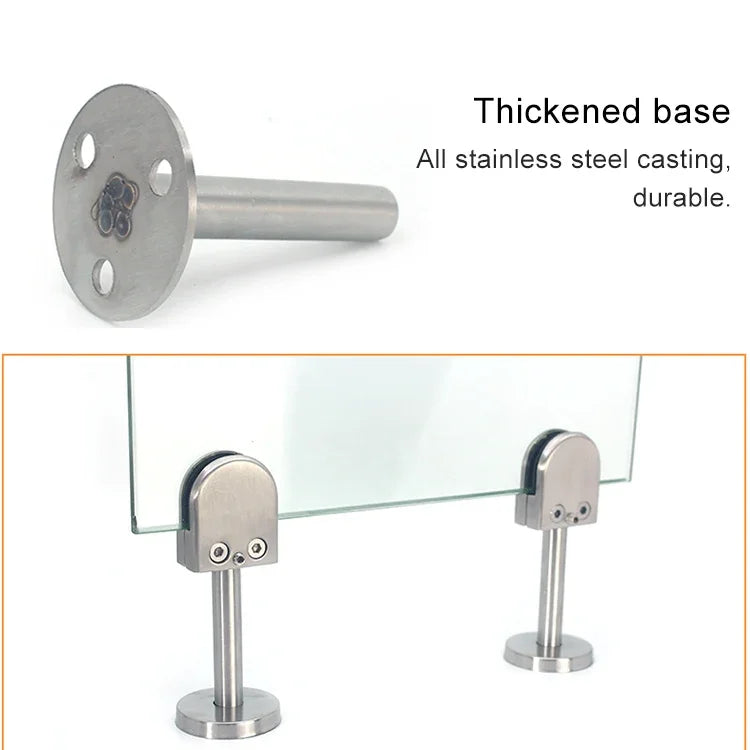 201 Stainless Steel Glass Fish Mouth Support Rod Fixing Clip with 14x40mm Rod, Specification: M, M, with 14x40mm Rod