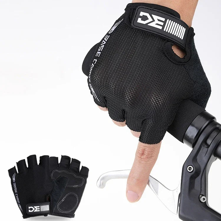 BaseCamp BC-204 Bicycle Half Finger Gloves Lycra Fabric Cycling Gloves, Size: L, Size: L