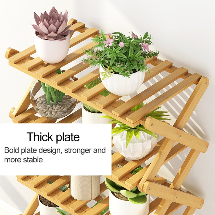 4-Layer Balcony Living Room Collapsible Solid Wood Flower Stand Potted Planting Shelves, Length: 50cm, 50cm 4-Layer