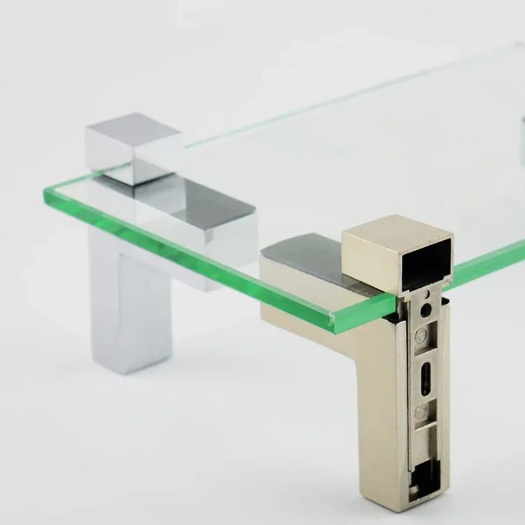 3-24mm F Type Brushed Zinc Alloy Fixed Clip Glass Wood Layer Board Bracket, 3-24mm Brushed