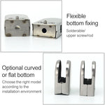 5-8mm Concave Curved Bottom Matte Polished 304 Stainless Steel Fixed Clip Railing Glass Wood Layer Board Clamp Bracket, 5-8mm, Curved Bottom, 304 Stainless Steel
