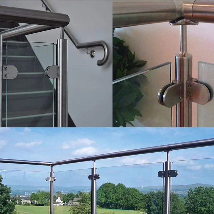5-8mm Concave Curved Bottom Matte Polished 304 Stainless Steel Fixed Clip Railing Glass Wood Layer Board Clamp Bracket, 5-8mm, Curved Bottom, 304 Stainless Steel