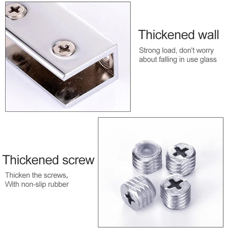 10 PCS Zinc Alloy Bright Fixed Bracket Connection 12mm Cylindrical Glass Fixing Clamp with Base, 12mm Cylindrical, with Base