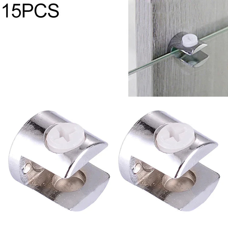 15 PCS Zinc Alloy Bright Fixed Bracket Connection 12mm Cylindrical Glass Fixing Clamp, 12mm Cylindrical