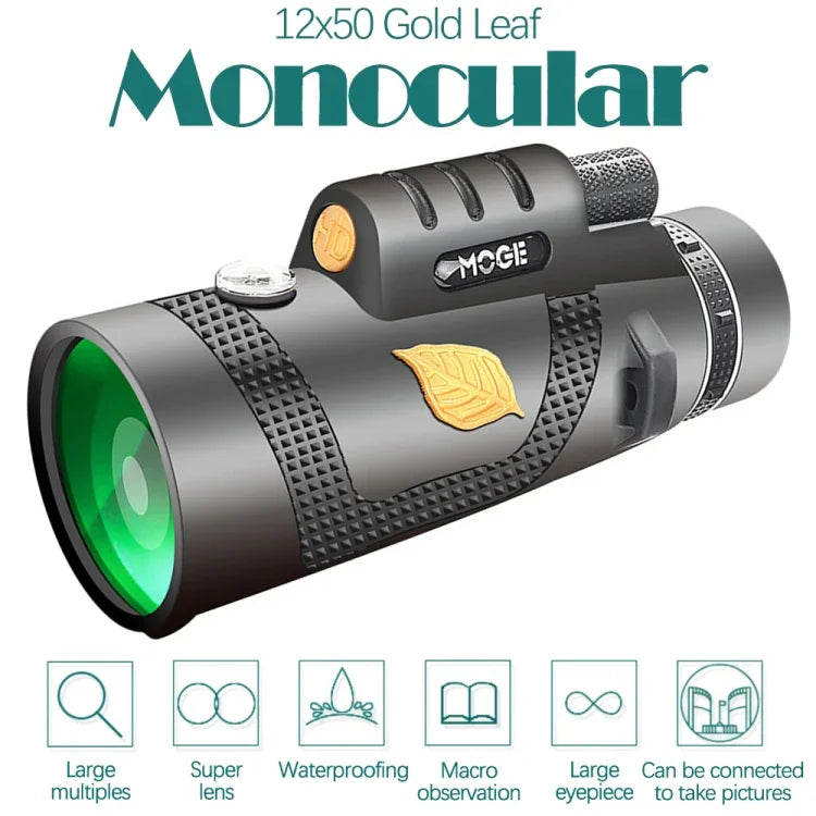 Moge 12x50 Professional HD Monocular Night Vision Telescope, Moge 12x50