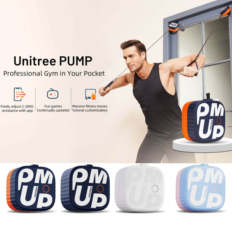 Unitree Pump Portable Home Gym Pump 4.4-44lbs Adjustable Resistance Cable Machine, Pump(Dark Blue), Pump(Blue Orange), Pump(White), Pump(Pink)