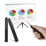 XM930 2.4GHz Wireless Laser PowerPoint Page Turning Pen Multimedia Wireless Presentation Projection Pen with USB Receiver, Support Low Battery Remind, Remote Control Distance: 100m, 100m White, 100m Black