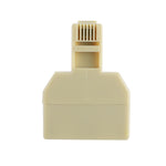 RJ11 Dual Ports Desktop Telephone Extension Cable Extender Connector Adapter, 2 RJ11 Female to RJ11 Male