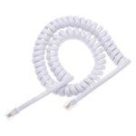 4 Core Male to Male RJ11 Spring Style Telephone Extension Coil Cable Cord Cable, Stretch Length: 2m(Black), Length: 2m