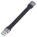 10Gbps USB Male to USB Female Soft Flat Sync Data Fast Charging Cable, USB Male to USB Female