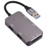 NK-3049HD 6 in 1 USB Male to MS / TF Card Slot + USB 3.0 + 3 USB 2.0 Female Adapter, NK-3049HD