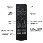 MX3-L White Backlit Version 2.4GHz Fly Air Mouse Wireless Keyboard Remote Control, White Backlit Version