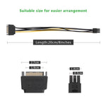 20cm SATA 15 Pin to 6 Pin PCI Express Graphics Video Card Sata Power Cable, SATA 15 Pin to 6 Pin Female
