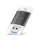 Richwell 3 in 1 64G Type-C + 8 Pin + USB 3.0 Metal Double Cover Push-pull Flash Disk with OTG Function
