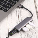 U-811 4 in 1 USB 3.0 to 3 USB 3.0 + USB-C / Type-C Ports HUB Docking Station, U-811