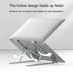 Portable Adjustable Laptop Stand Desktop Lifting Height Increase Rack Folding Heat Dissipation Holder, Style: Ordinary, Style: Ordinary(Grey), Style: Ordinary(Silver)