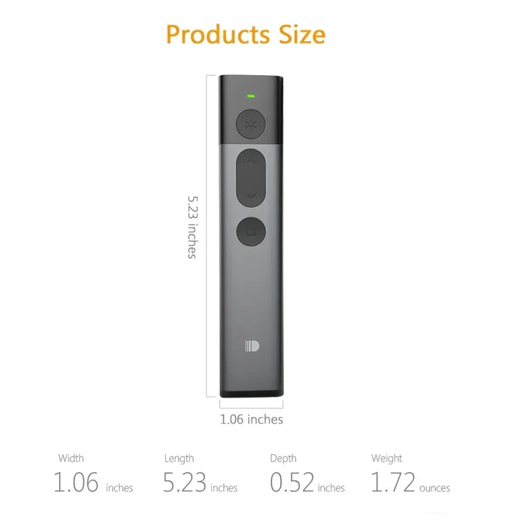 DOOSL DSIT036 Red Laser Pointer 2.4GHz Wireless Presenter PowerPoint Clicker, Red Laser