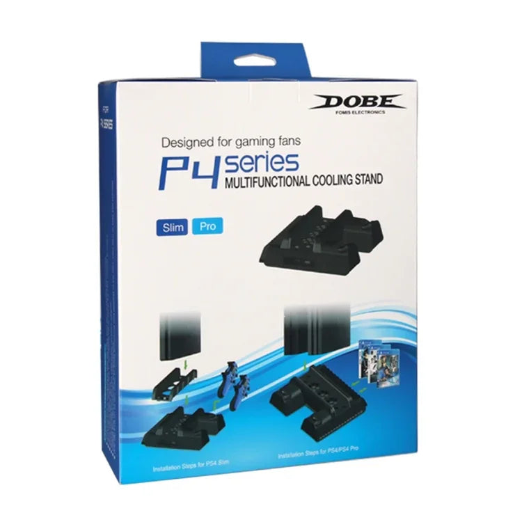 DOBE TP4-882 3 in 1 Game Console Cooling Fan + Game Storage Slots + Game Controller Charging Dock for Sony PS4 / PS4 Pro / PS4 Slim, For PS4 / PS4 Pro / PS4 Slim