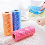 50 Sheets Non-Woven Disposable Washing Towels Dishcloth, Red, Orange, Blue