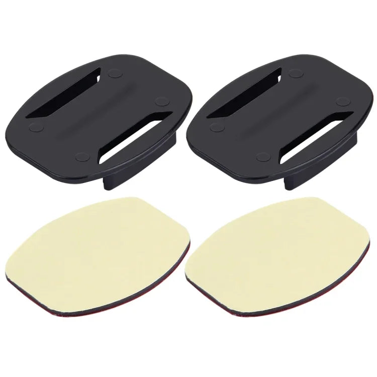 PULUZ 2 Flat Surface Mounts + 2 Adhesive Mount Stickers for PULUZ Action Sports Cameras Jaws Flex Clamp Mount for GoPro, Insta360, DJI and Other Action Cameras, Stickers Package B