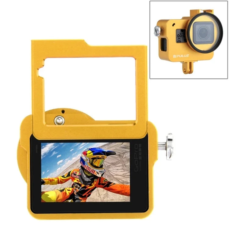 PULUZ Housing Shell CNC Aluminum Alloy Protective Cage with Insurance Frame & 52mm UV Lens for GoPro HERO(2018) /7 Black /6 /5, For HERO6 /5 Pull Frame, For HERO5 Pull Frame