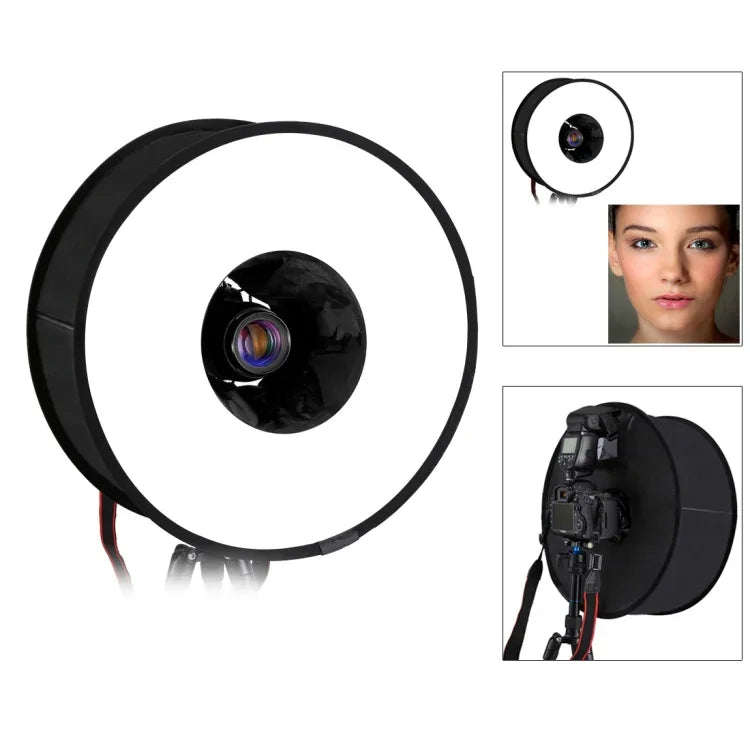 PULUZ 45cm Round Style Macro and Portrait Softbox SpeedLite Flash Light Foldable Diffuser, 45cm Round