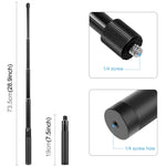 PULUZ 73.5cm Metal Selfie Stick Monopod with Invisible Adapter Base & Screw for Insta360 One RS / X2 / X3 / DJI Osmo 360, 70cm Monopod
