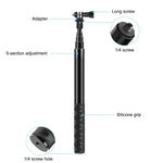 PULUZ 110cm Metal Selfie Stick Monopod with Invisible Adapter Base & Screw for Insta360 One RS / X2 / X3 / X4 / DJI Osmo 360, 110cm Monopod