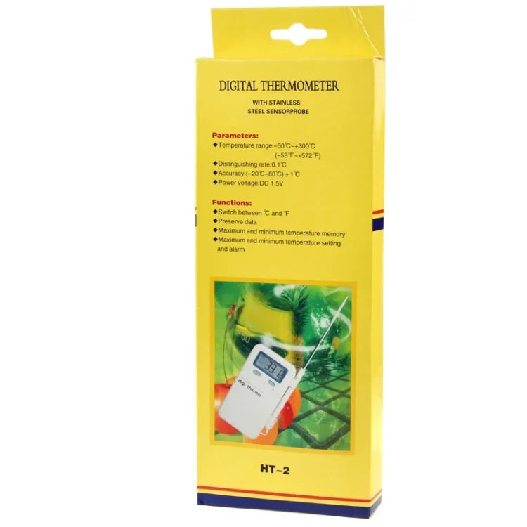 HT-2 LCD Digital Food Thermometer, Temperature Ranger: -50 to 300 Degree Celsius, HT-2